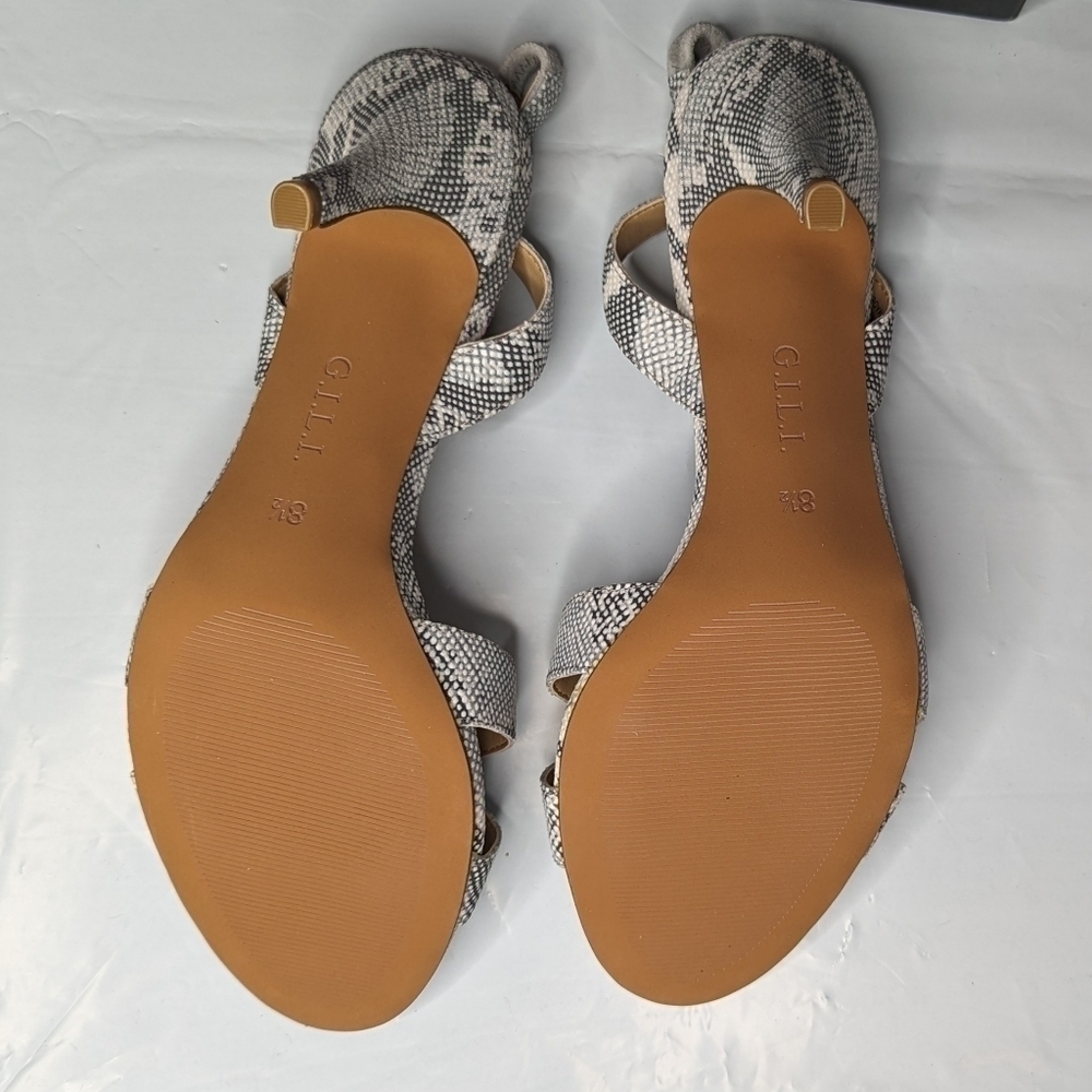 G.I.L.I. Cross-band Sling Back Mid-heel Pumps Loren Snakeskin Women's 8.5M NIB - Picture 9 of 10